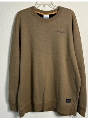 Columbia Sportswear Knit Woven Men’s 2XL Brown Pullover Crewneck Sweatshirt